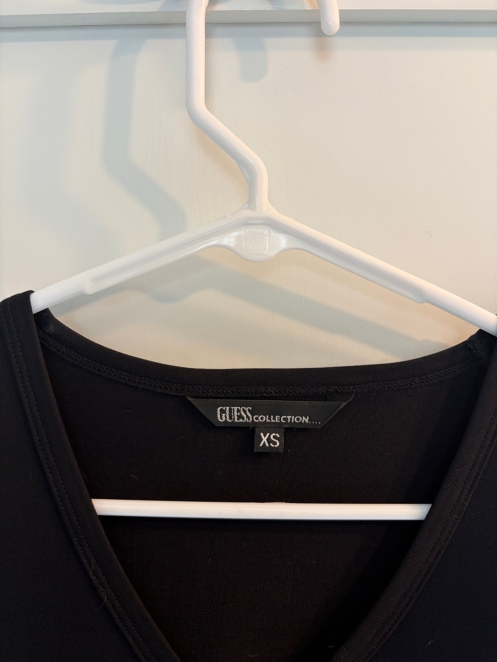 Guess Black Long Sleeve V-Neck Dress